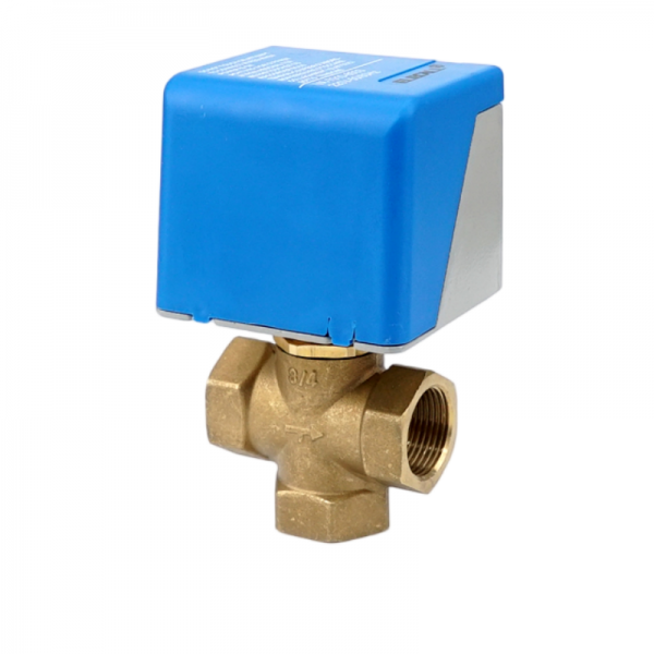 Two Way/Three Way Brass AC220V AC24V Motorized Ball Valve Three Wire Two Control Globe Valve 