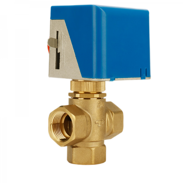 Two Way/Three Way Brass AC220V AC24V Motorized Ball Valve Three Wire Two Control Globe Valve 