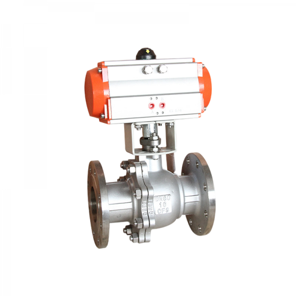 Stainless Steel Pneumatic Flanged Ball Valve Double Acting Cylinder High Temperature Steam Flange Ball Valve