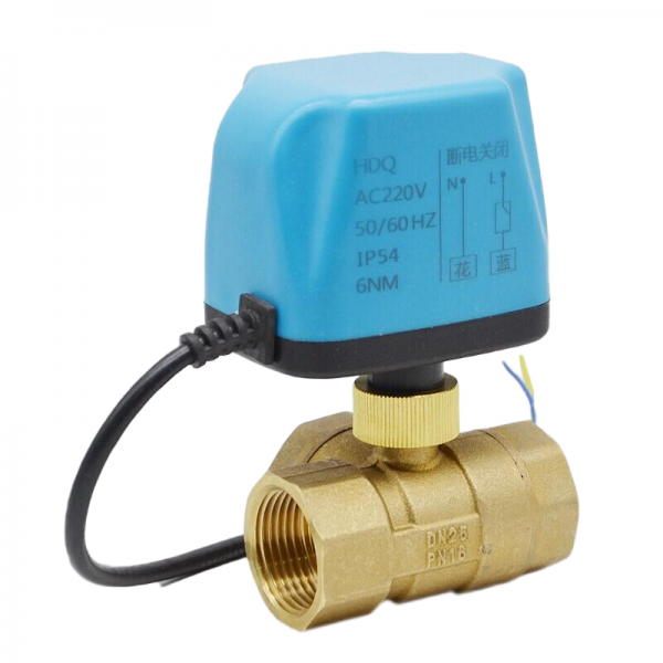 Three Way L/T Type Motorized Ball Valve 220V 12V 24V 2-Wire Brass Electric Ball Valve