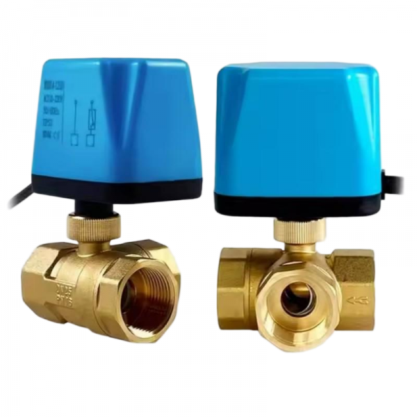 Three Way L/T Type Motorized Ball Valve 220V 12V 24V 2-Wire Brass Electric Ball Valve