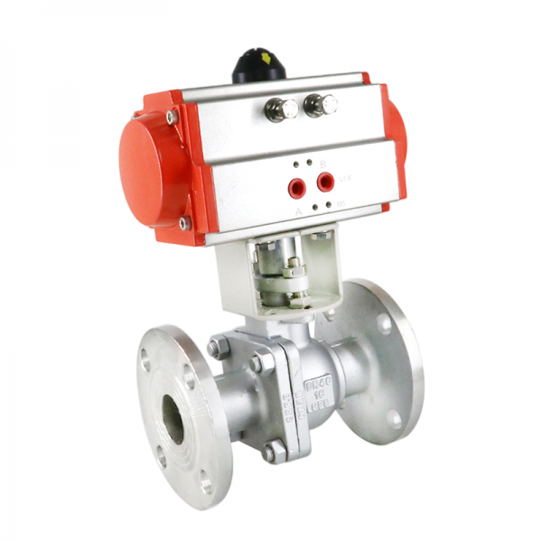 Stainless Steel Pneumatic Flanged Ball Valve Double Acting Cylinder High Temperature Steam Flange Ball Valve
