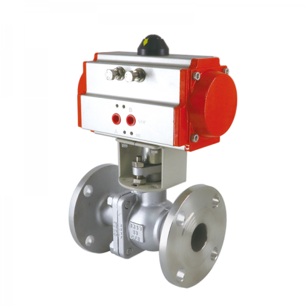 Stainless Steel Pneumatic Flanged Ball Valve Double Acting Cylinder High Temperature Steam Flange Ball Valve