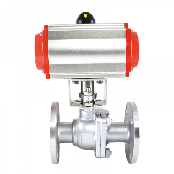 Stainless Steel Pneumatic Flanged Ball Valve Double Acting Cylinder High Temperature Steam Flange Ball Valve