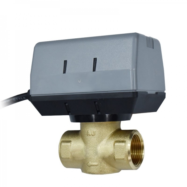 Two Way/ Three Way Brass Motorized Ball Valve AC220V Three Wire Two Control Shut-Off Valve