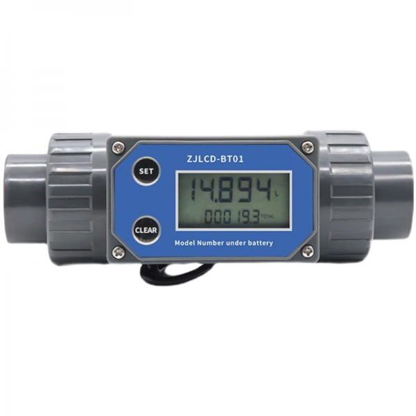Electronic LCD Digital Display Flowmeter NPN Turbine Flow Meter DN25-80 PVC Pipe Liquid Water For Farm/Garden Irrigation