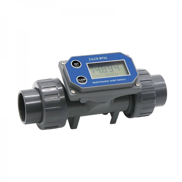 Electronic LCD Digital Display Flowmeter NPN Turbine Flow Meter DN25-80 PVC Pipe Liquid Water For Farm/Garden Irrigation