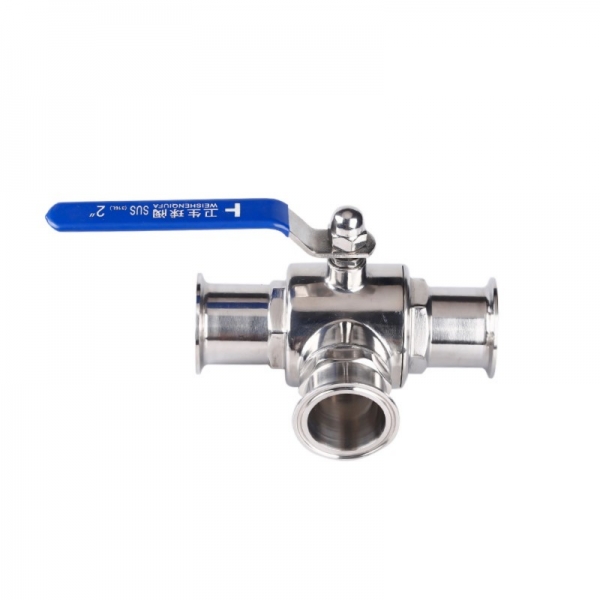 19mm to 57mm Quick Release 304 Stainless Steel Three Way Ball Valve Food Grade Sanitary L/T Type Tri-clamp Manual Ball Valve