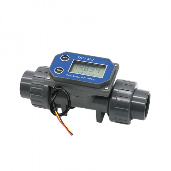 Electronic LCD Digital Display Flowmeter NPN Turbine Flow Meter DN25-80 PVC Pipe Liquid Water For Farm/Garden Irrigation