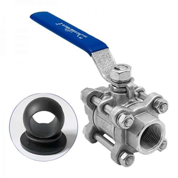 1/2 inch to 4 inch 304 Stainless Steel 3 Pieces Ball Valve 1000 WOG Female Thread Manual Ball Valve 