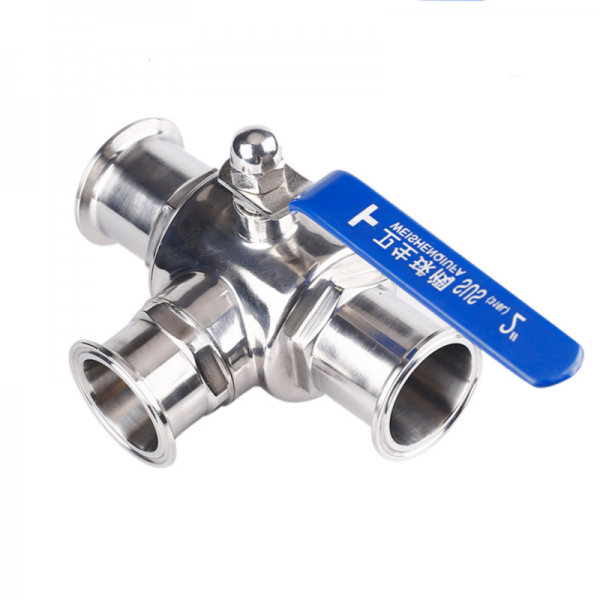 19mm to 57mm Quick Release 304 Stainless Steel Three Way Ball Valve Food Grade Sanitary L/T Type Tri-clamp Manual Ball Valve