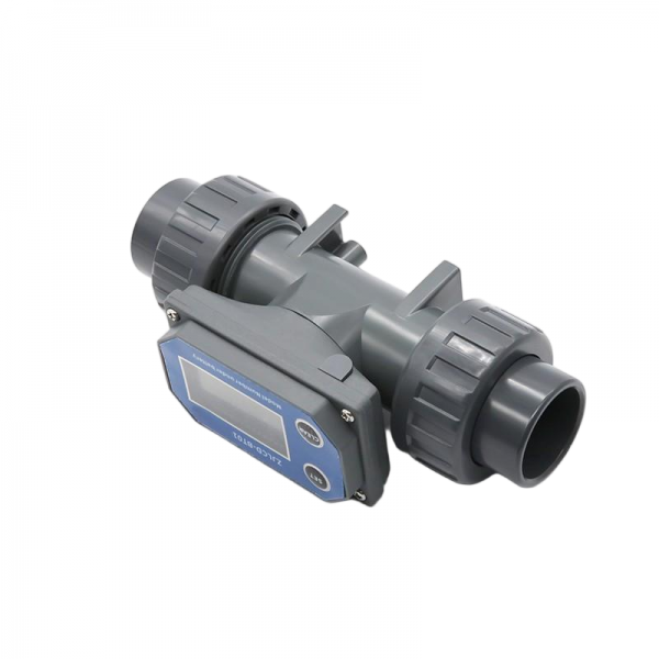 Electronic LCD Digital Display Flowmeter NPN Turbine Flow Meter DN25-80 PVC Pipe Liquid Water For Farm/Garden Irrigation