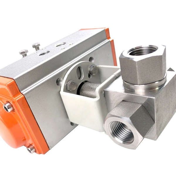 3-Way T/L-Type Pneumatic Ball Valve High Pressure 304 Stainless Steel Female Thread Pneumatic Ball Valve