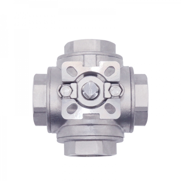 SS304 Stainless Steel High Platform Four-way Ball Valve T/L Type Female Thread Ball Valve