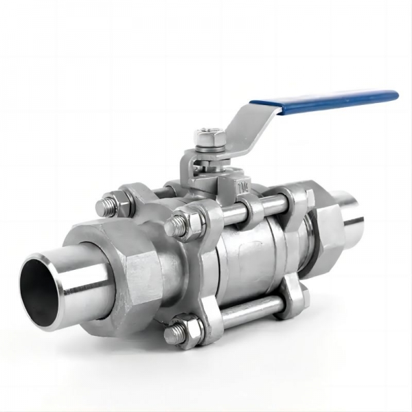 1/4‘‘ to 2‘‘ Union 304 Stainless Steel Welding Sanitary Manual Ball Valve Three Pieces High Mounting Pad Manual Ball Valve