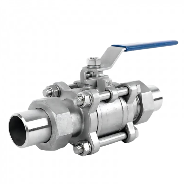 1/4‘‘ to 2‘‘ Union 304 Stainless Steel Welding Sanitary Manual Ball Valve Three Pieces High Mounting Pad Manual Ball Valve