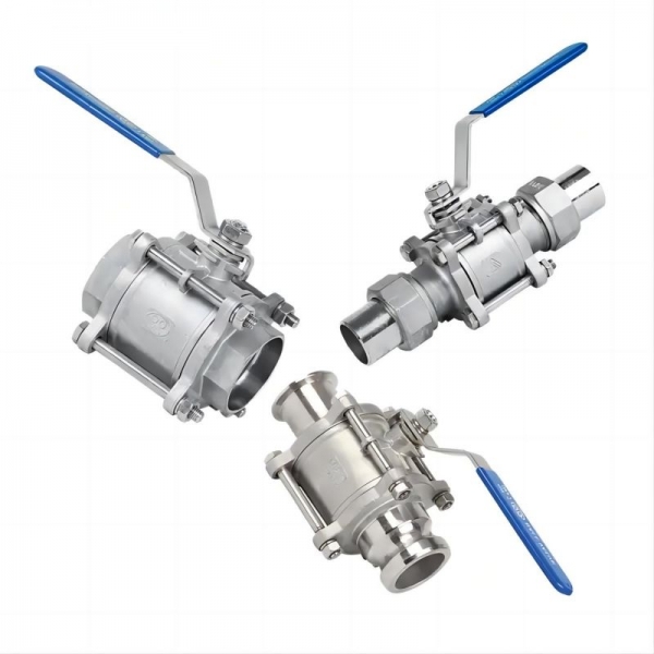 1/4‘‘ to 2‘‘ Union 304 Stainless Steel Welding Sanitary Manual Ball Valve Three Pieces High Mounting Pad Manual Ball Valve