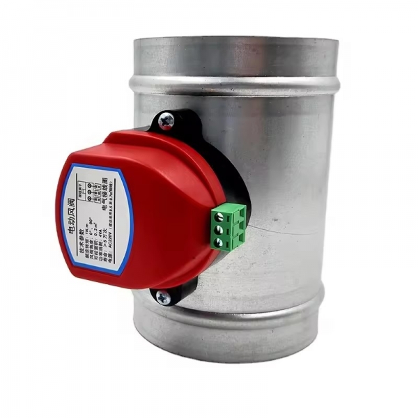 51mm to 200mm Stainless Steel Air Ventilation Conditioning Motorized Round Duct Air Volume Control Damper Electric With Actuator