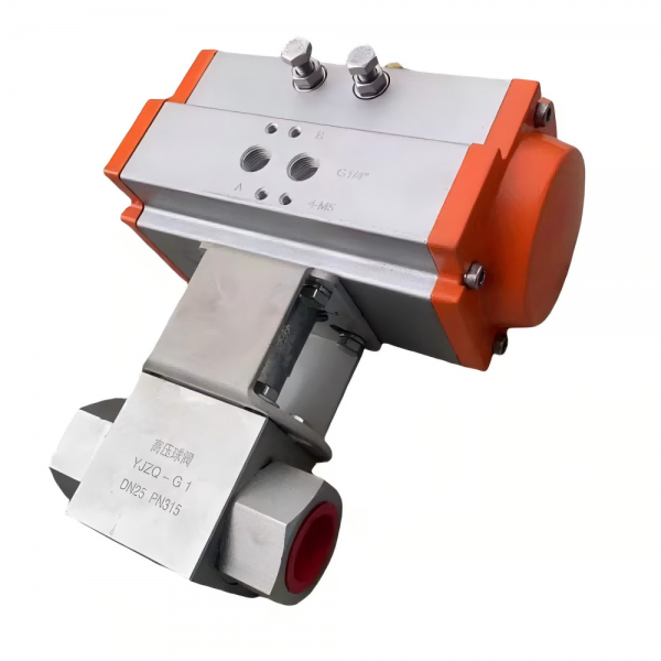 304 Stainless Steel High Pressure Pneumatic Ball Valve 1/4inch to 2inch 32Mpa Two Way Control for Water