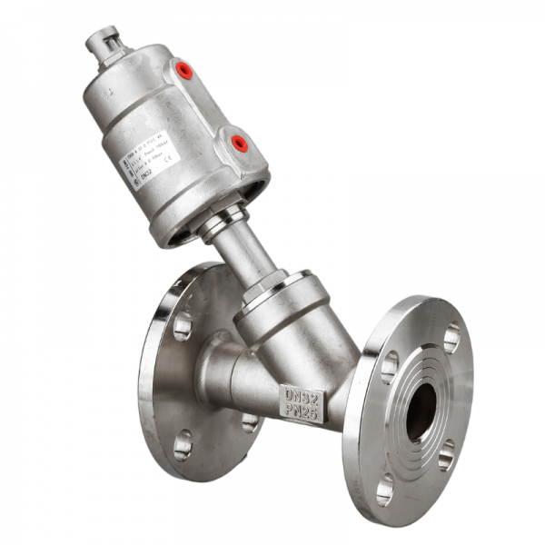 Stainless Steel Pneumatic Flange Angle Seat Valve High Temperature Resistant Corrosion Steam Y Type Cut Off Valve
