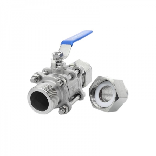 1/4‘‘ to 2‘‘ Union 304 Stainless Steel Welding Sanitary Manual Ball Valve Three Pieces High Mounting Pad Manual Ball Valve