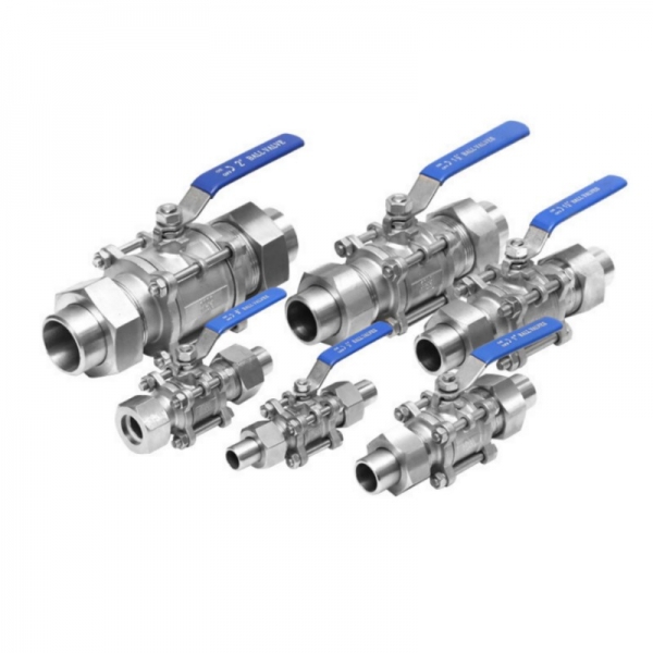 1/4‘‘ to 2‘‘ Union 304 Stainless Steel Welding Sanitary Manual Ball Valve Three Pieces High Mounting Pad Manual Ball Valve