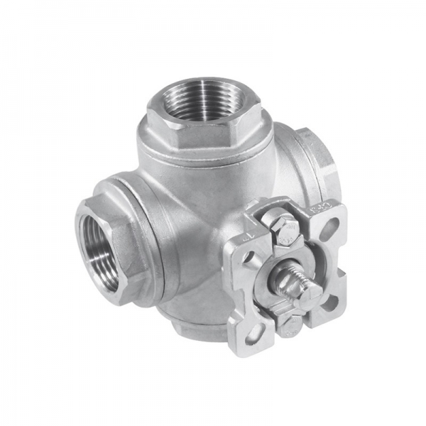 SS304 Stainless Steel High Platform Four-way Ball Valve T/L Type Female Thread Ball Valve