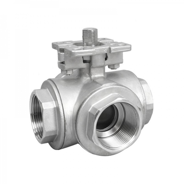 SS304 Stainless Steel High Platform Four-way Ball Valve T/L Type Female Thread Ball Valve