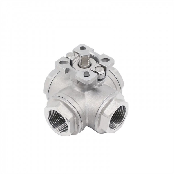 SS304 Stainless Steel High Platform Four-way Ball Valve T/L Type Female Thread Ball Valve
