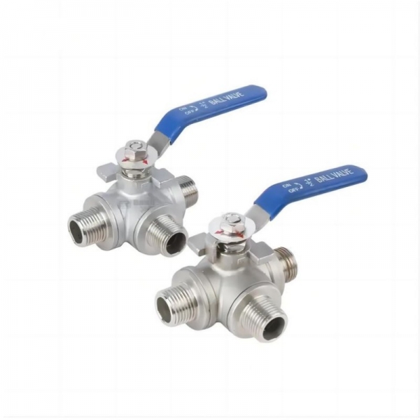 High Quality 1000 WOG PSI Stainless Steel Manual Ball Valve Three Way T/L Type Male Threaded Ball Valve