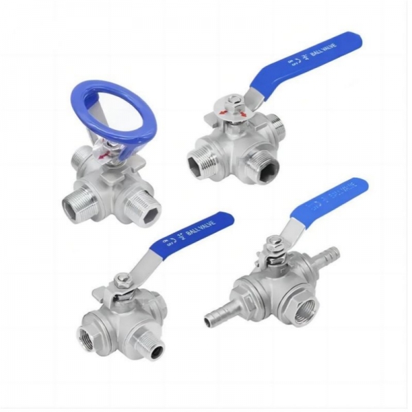 High Quality 1000 WOG PSI Stainless Steel Manual Ball Valve Three Way T/L Type Male Threaded Ball Valve