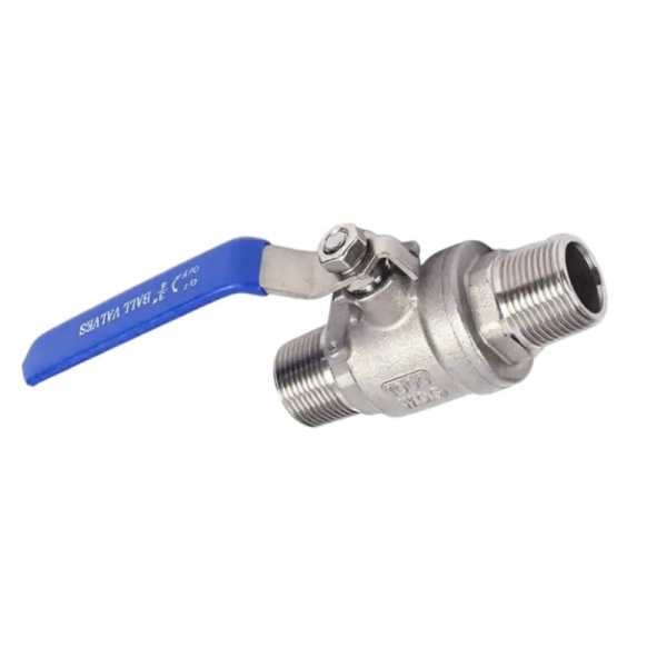 1/4‘‘ to 2‘‘ Stainless Steel External Thread Manual Ball Valve 100 WOG Two Way Two Piece Double Male Thread Ball Valve