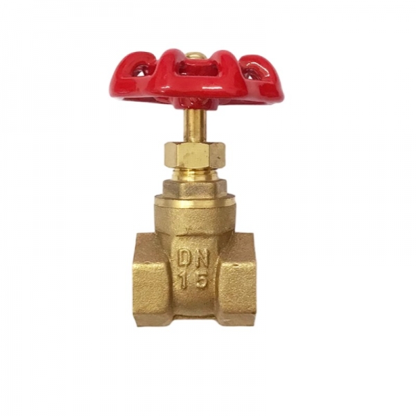 1/2 to 4 inch Brass Manual Gate Valves Two Way Female Thread Gate Valve With Yellow Steel Handle wheel