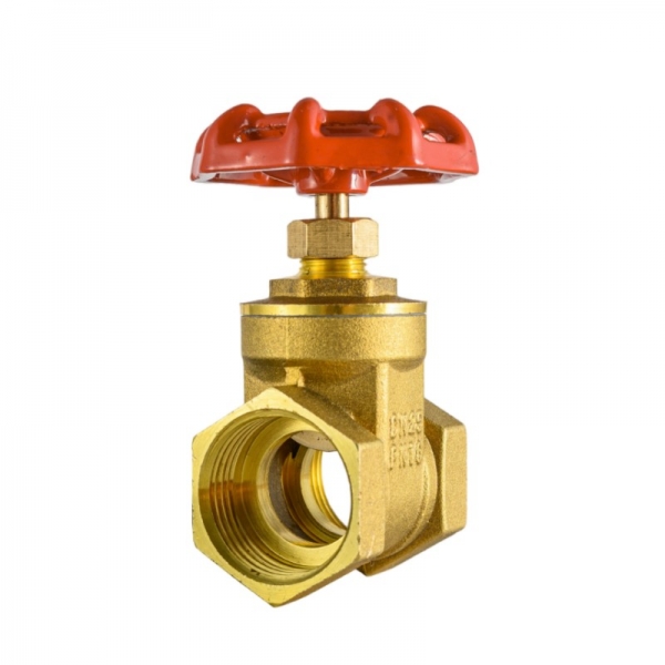 1/2 to 4 inch Brass Manual Gate Valves Two Way Female Thread Gate Valve With Yellow Steel Handle wheel