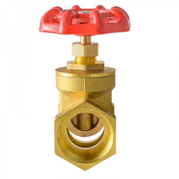 1/2 to 4 inch Brass Manual Gate Valves Two Way Female Thread Gate Valve With Yellow Steel Handle wheel
