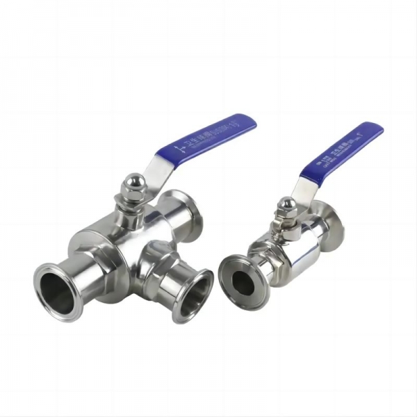 19mm to 57mm Quick Release 304 Stainless Steel Three Way Ball Valve Food Grade Sanitary L/T Type Tri-clamp Manual Ball Valve