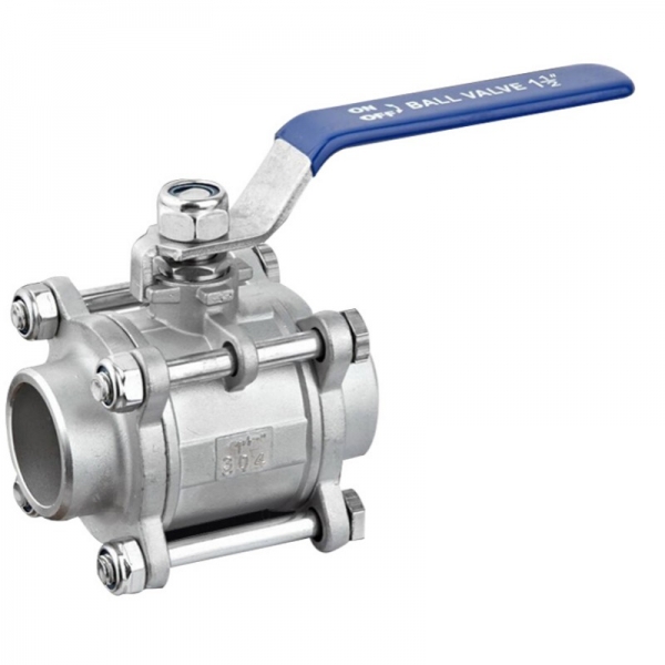 1/4‘‘ to 2‘‘ High Platform Stainless Steel Manual Ball Valve 1000PSI Three Piece Casting Tri Clamp Butt Weld Manual Ball Valve