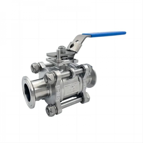 DN15 to DN100 Three Pieces 304 Stainless Steel Tri-clamp Ball Valve 100 WOG CF8M 2 Way Manual Valve