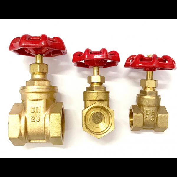 1/2 to 4 inch Brass Manual Gate Valves Two Way Female Thread Gate Valve With Yellow Steel Handle wheel