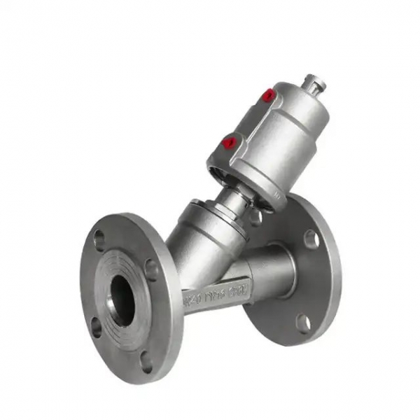 Stainless Steel Pneumatic Flange Angle Seat Valve High Temperature Resistant Corrosion Steam Y Type Cut Off Valve