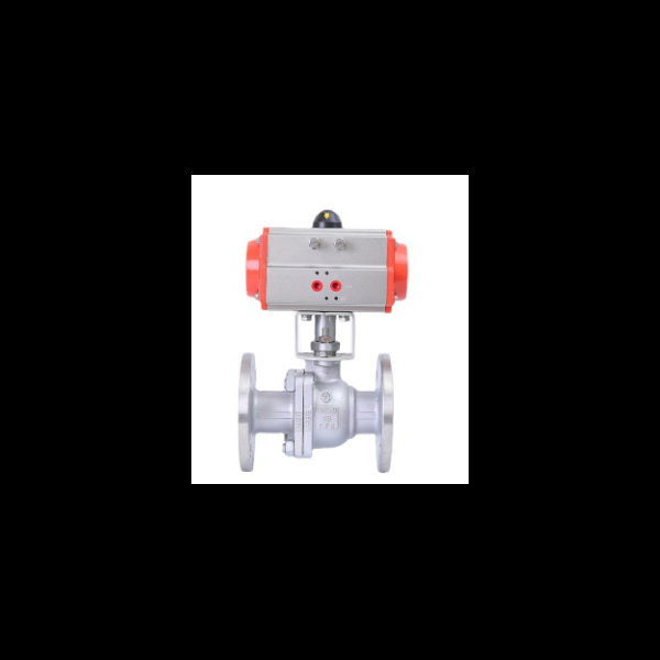 Stainless Steel Pneumatic Flanged Ball Valve Double Acting Cylinder High Temperature Steam Flange Ball Valve