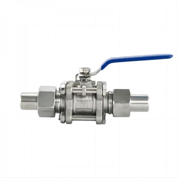 1/4‘‘ to 2‘‘ Union 304 Stainless Steel Welding Sanitary Manual Ball Valve Three Pieces High Mounting Pad Manual Ball Valve