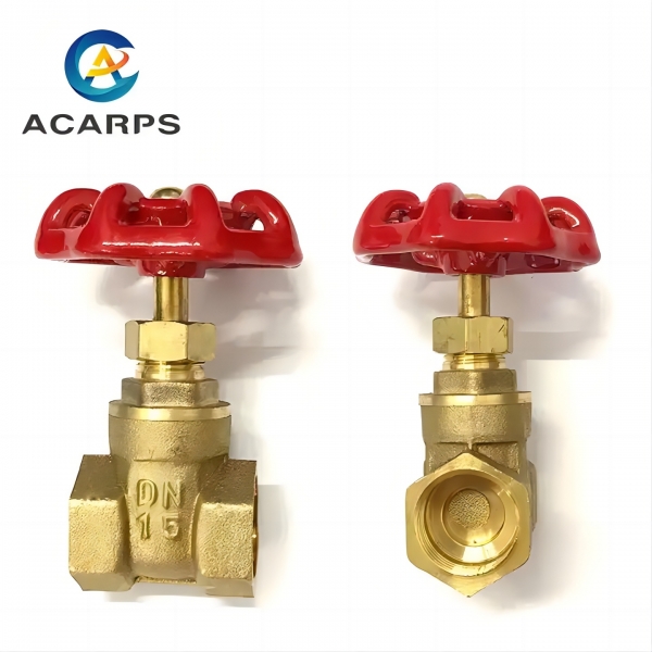 1/2 to 4 inch Brass Manual Gate Valves Two Way Female Thread Gate Valve With Yellow Steel Handle wheel