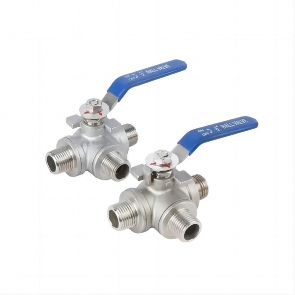 1/2‘‘ 3/4‘‘ High Quality 1000 WOG PSI Stainless Steel Manual Ball Valve Three Way T/L Type Male Threaded Ball Valve