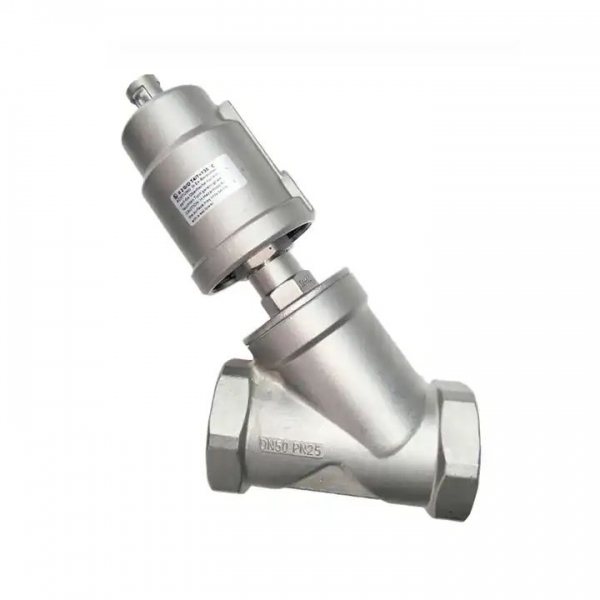 Stainless Steel Pneumatic Seat Valve Thread Connection Actuator Pneumatic Angle Seat Valve For Steam Gas Oil