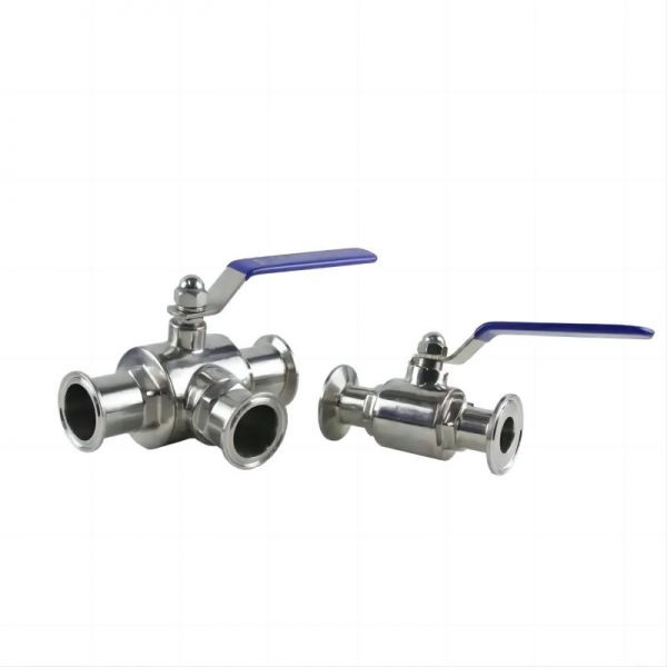 19mm to 57mm Quick Release 304 Stainless Steel Three Way Ball Valve Food Grade Sanitary L/T Type Tri-clamp Manual Ball Valve