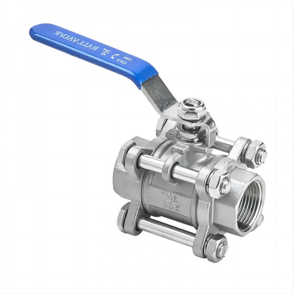 1/2 inch to 4 inch 304 Stainless Steel 3 Pieces Ball Valve 1000 WOG Female Thread Manual Ball Valve 