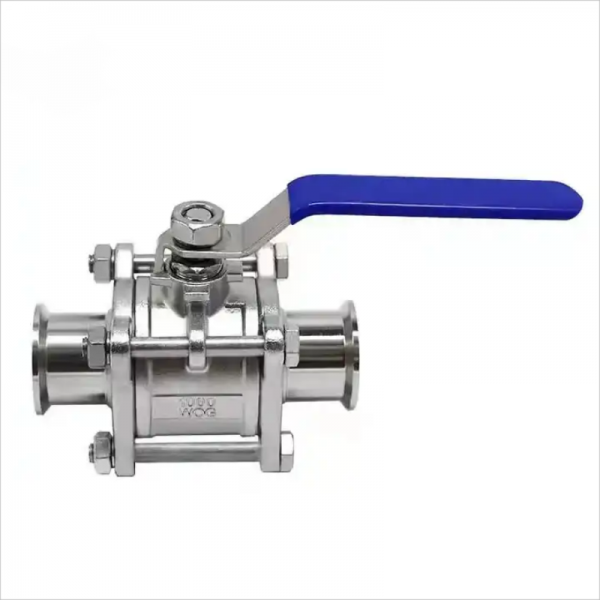 DN15 to DN100 Three Pieces 304 Stainless Steel Tri-clamp Ball Valve 100 WOG CF8M 2 Way Manual Valve