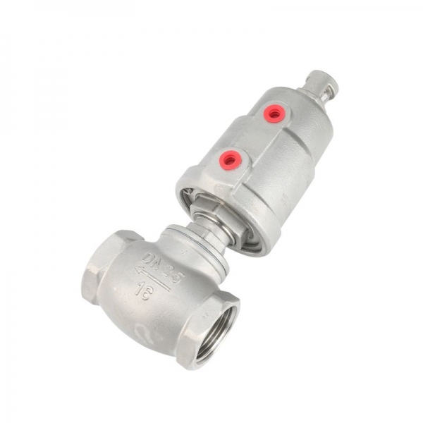 Stainless Steel Female Thread Pneumatic Angle Seat Piston Valve Screw Pneumatic Waist Drum Valve