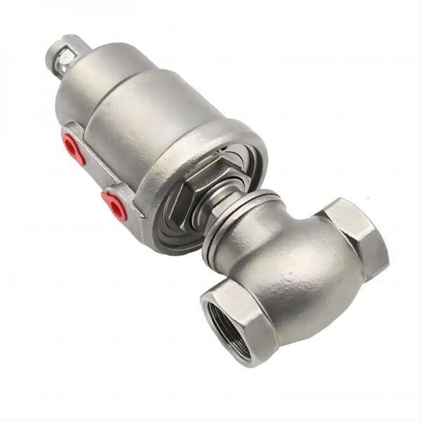 Stainless Steel Female Thread Pneumatic Angle Seat Piston Valve Screw Pneumatic Waist Drum Valve